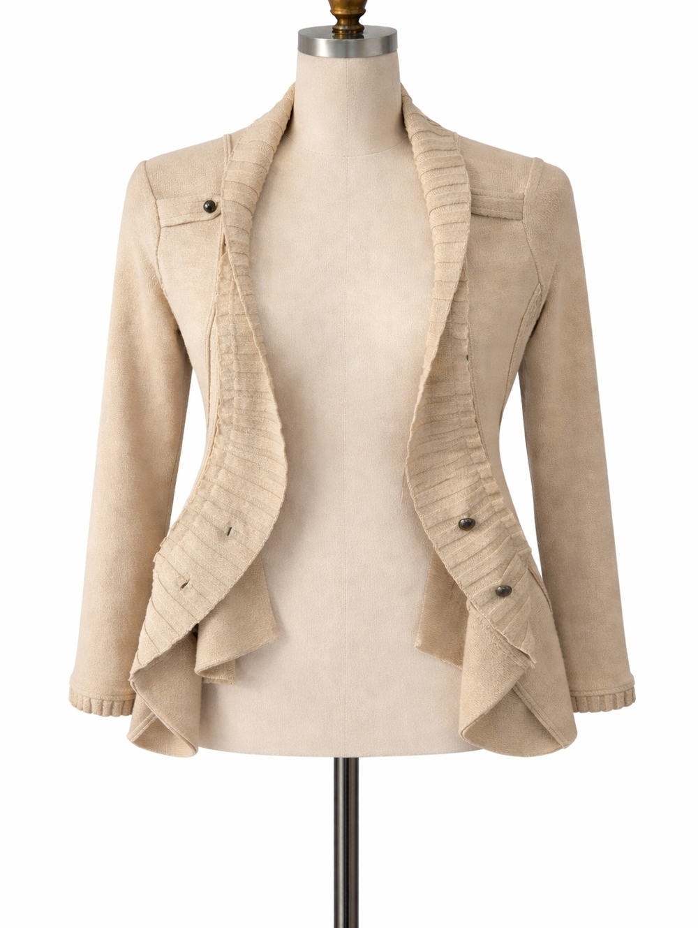 Chic Beige Cardigan with Button Accents - Picture 1 of 12